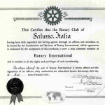 Certificato di nascita Rotary Club Saluzzo anno 1956